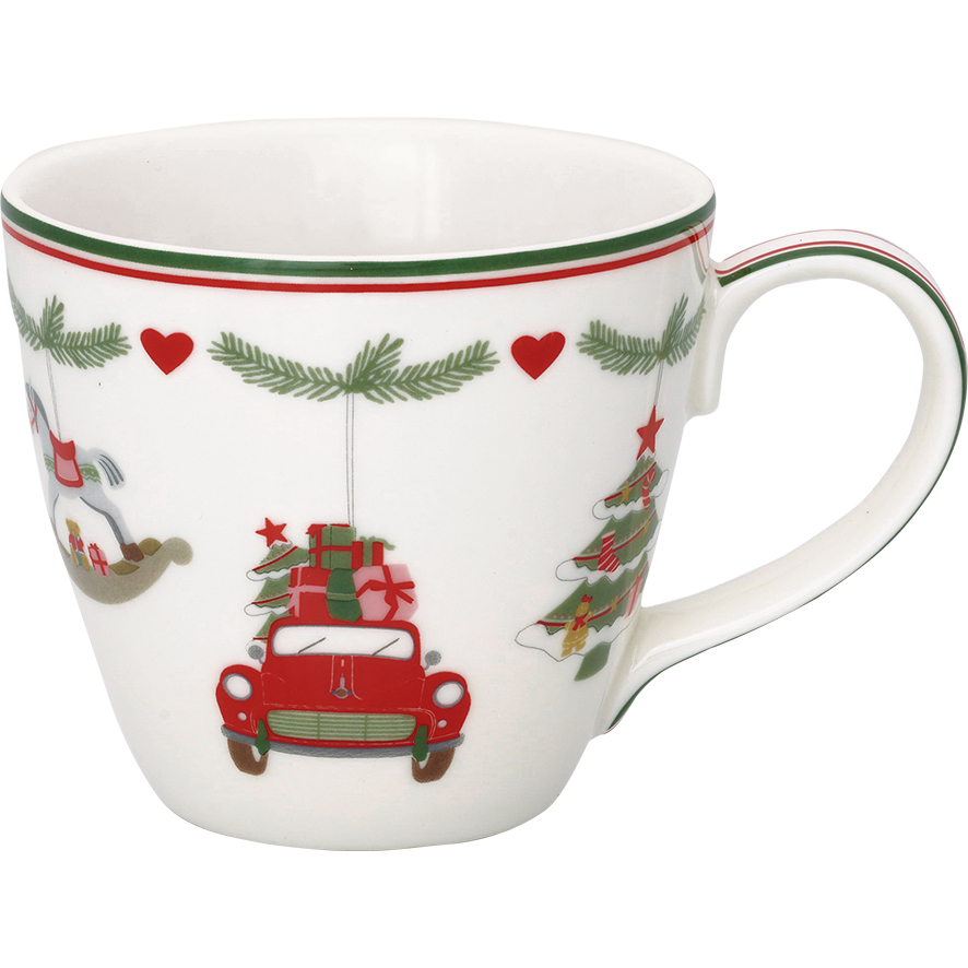 Greengate Becher  Charline Xmas Mix Lattecup mit Henkel