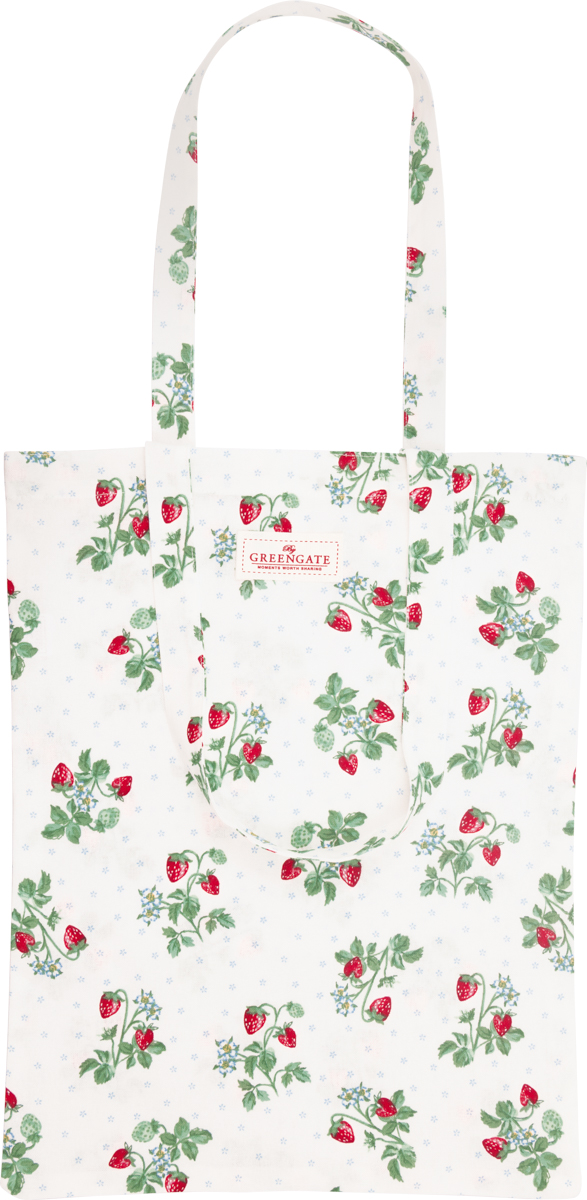 Greengate Einkaufstasche/Baumwolltasche Berry white Cotton bag