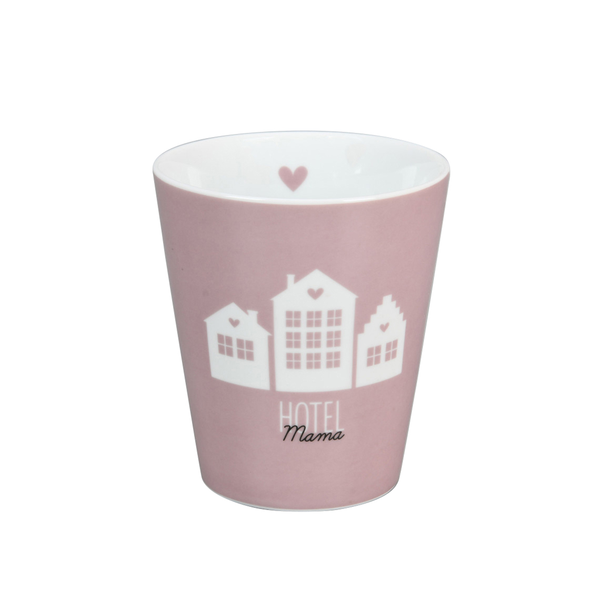 Krasilnikoff Happy Mug Hotel Mama dusty rose Trinkbecher ohne Henkel