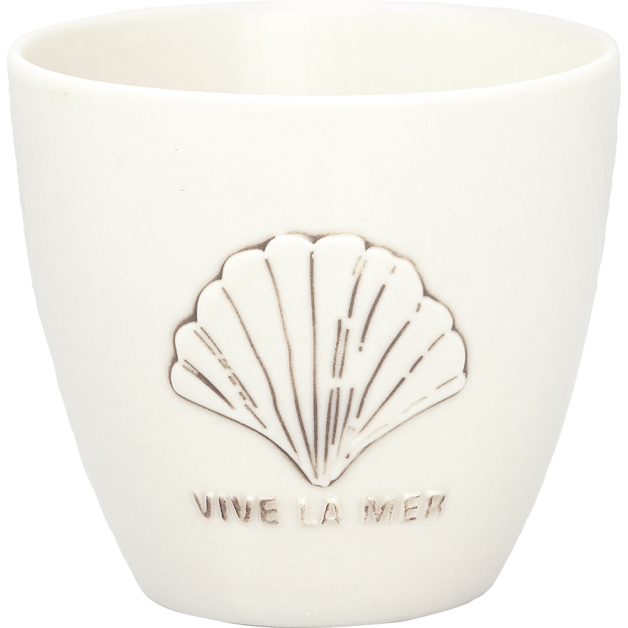 Greengate Lattecup Vive la mer white