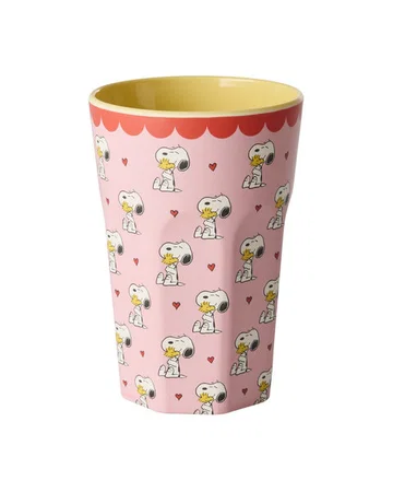 RICE X PEANUTS hoher Melamin cup pink Snoopy  print tall