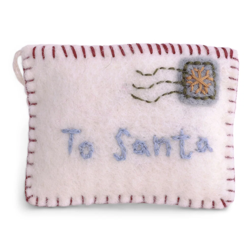 Gry & Sif handgefilztes Schreiben an den Santa Anhänger Letter to Santa