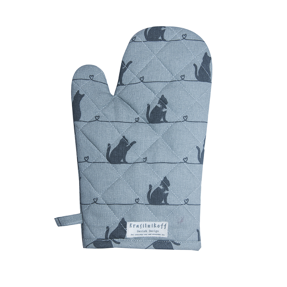 Krasilnikoff Ofenhandschuh Cat grey Katze grau 1 Stück