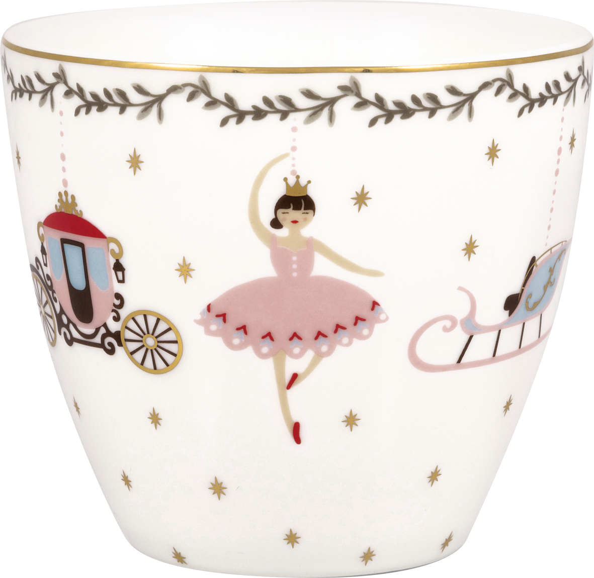 Greengate Lattecup Royal Christmas white Trinkbecher ohne Henkel