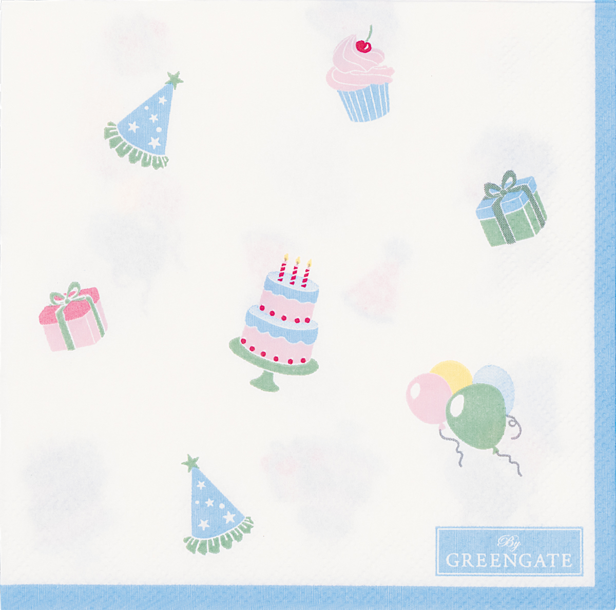 Greengate Papierservietten Birthday white small 20 Stück