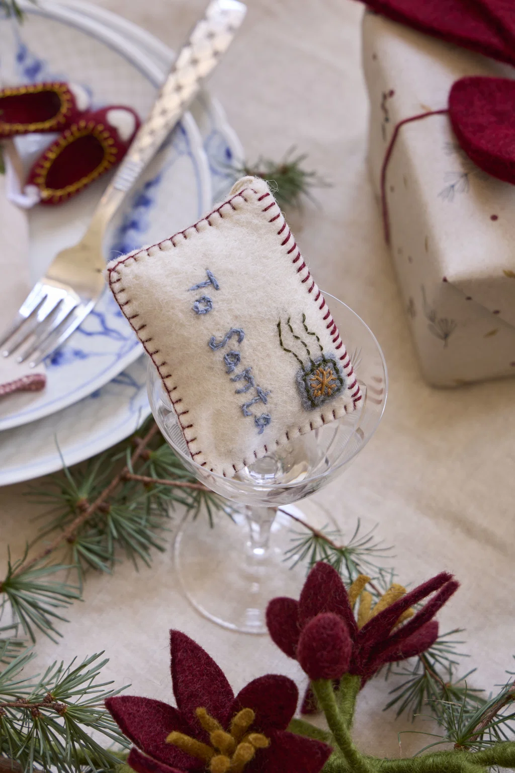 Gry & Sif handgefilztes Schreiben an den Santa Anhänger Letter to Santa