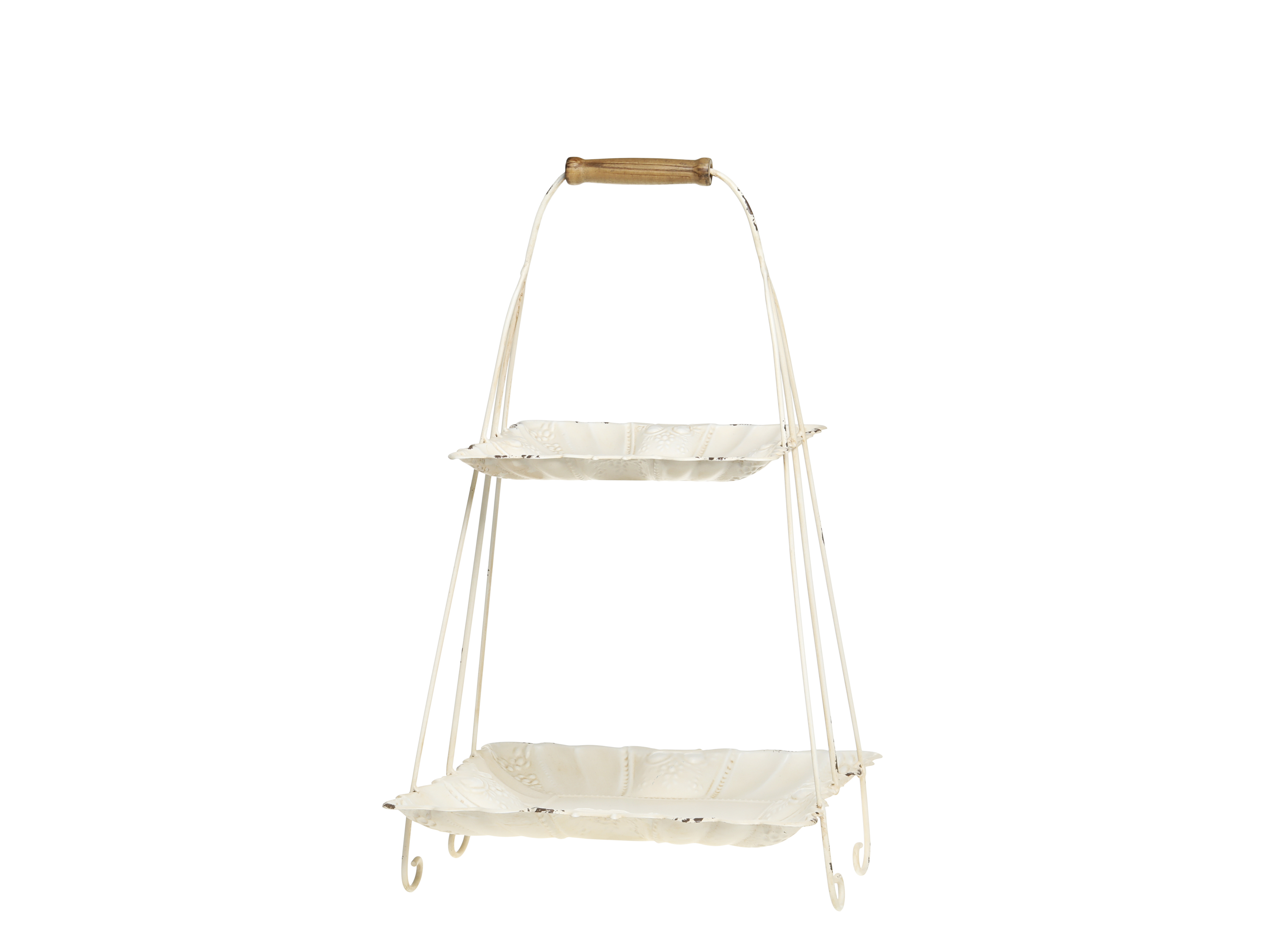 Chic Antique Etagere mit Holzhenkel antique creme