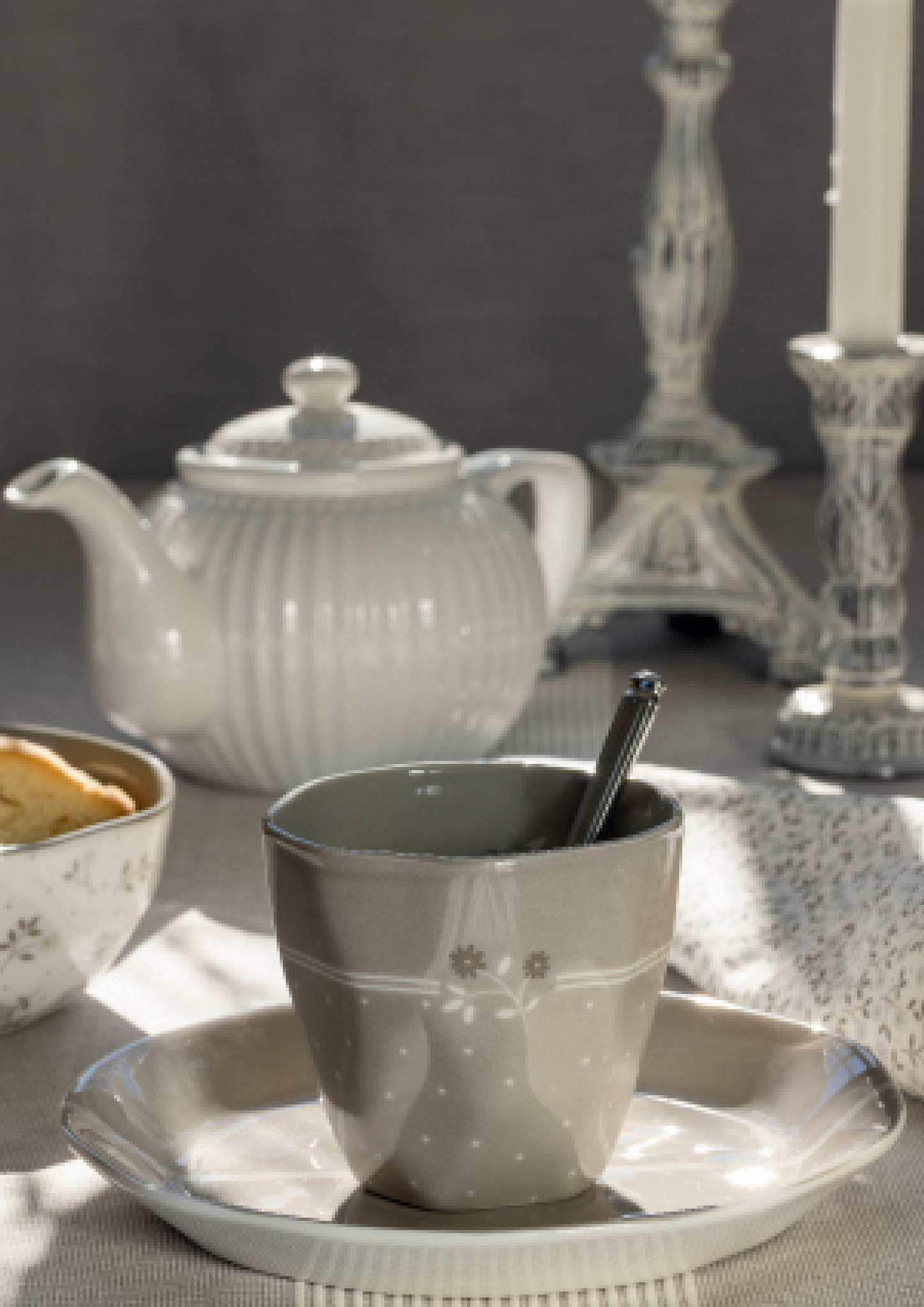 Greengate Geschirrtuch Timian white Tea towel