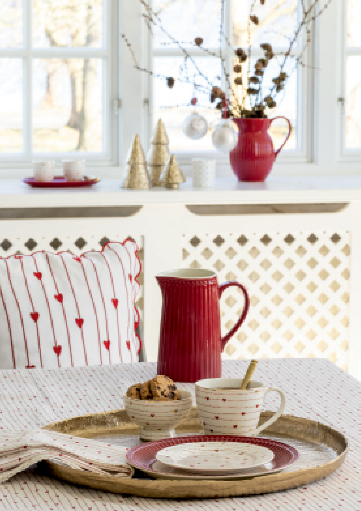 Greengate Becher Clarina heart white Lattecup mit Henkel