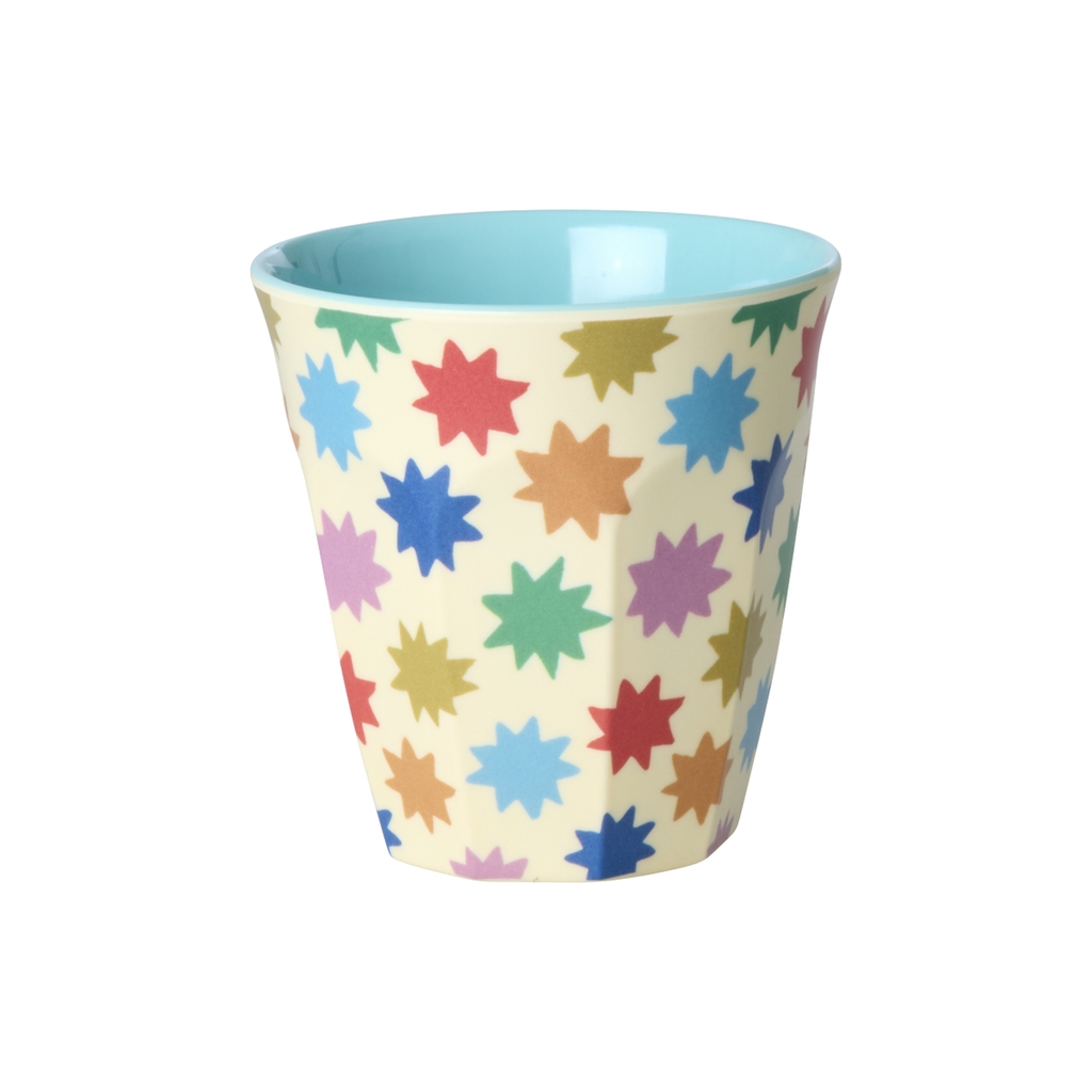 RICE Geschenkset mit 6 Melamin Bechern Fun fair Print mint small