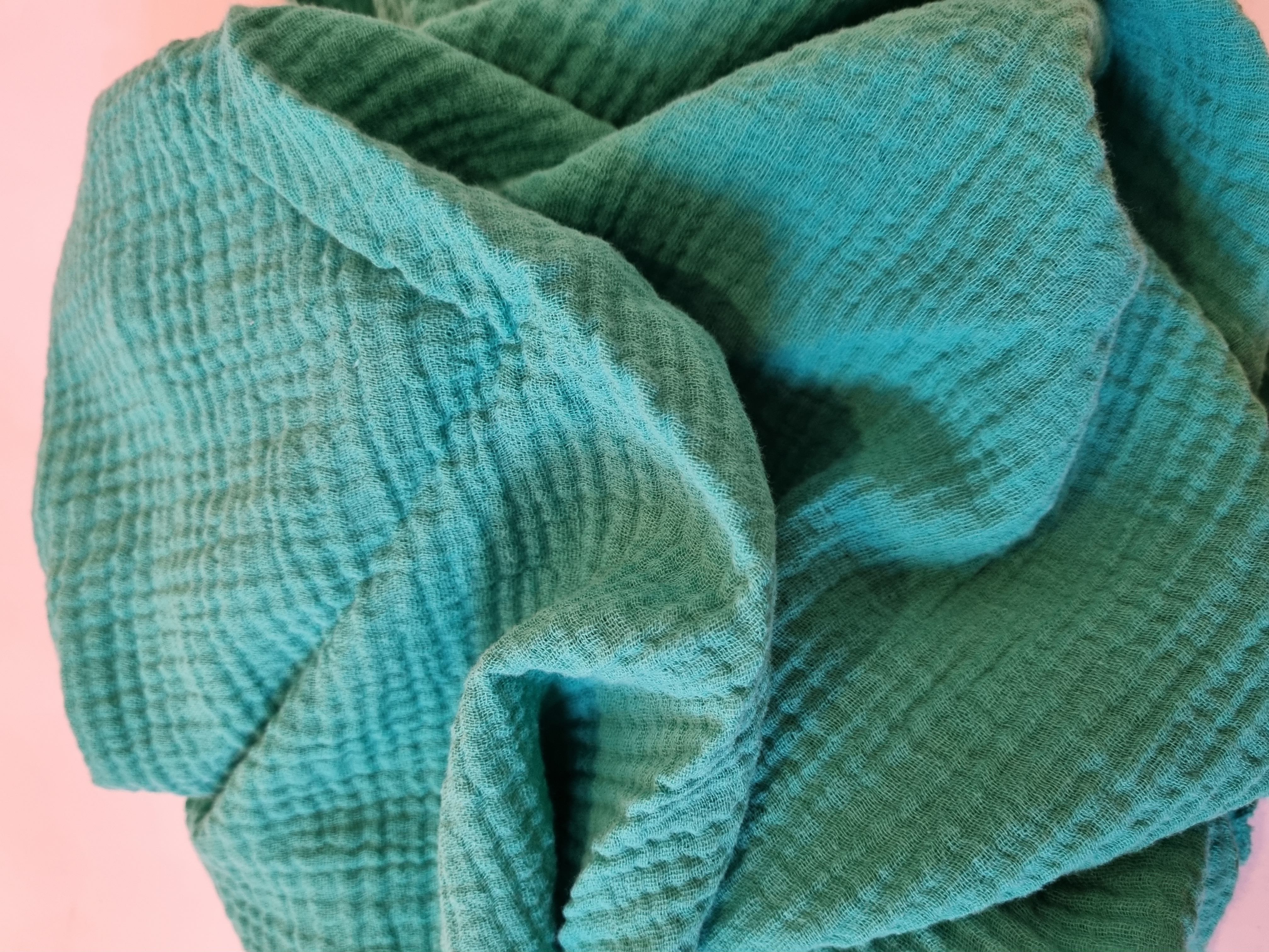 Sarah und Sally Musselin Dreieckstuch smaragdgrün 100% Oekotex Baumwolle Standard