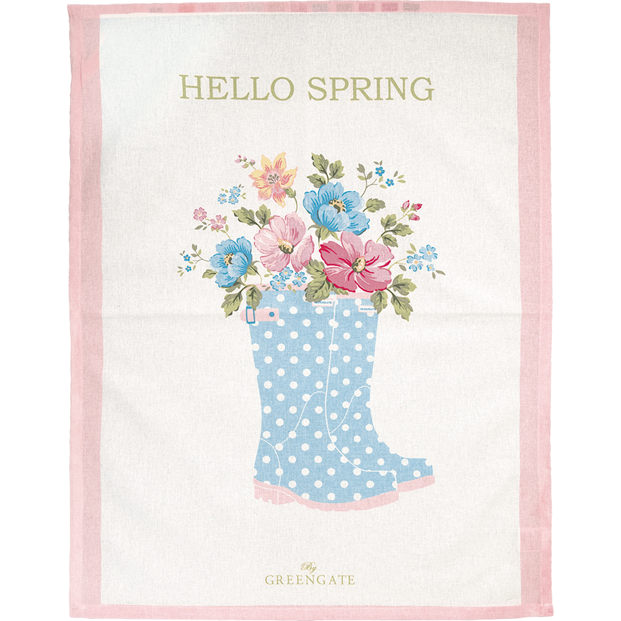 Greengate Geschirrtuch piece printed Josefina summer white