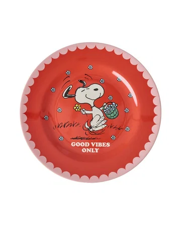RICE X PEANUTS roter Melaminteller Snoopy red print