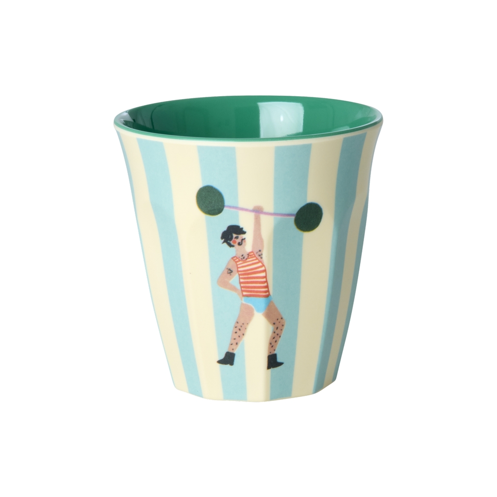 RICE Geschenkset mit 6 Melamin Bechern Fun fair Print mint small