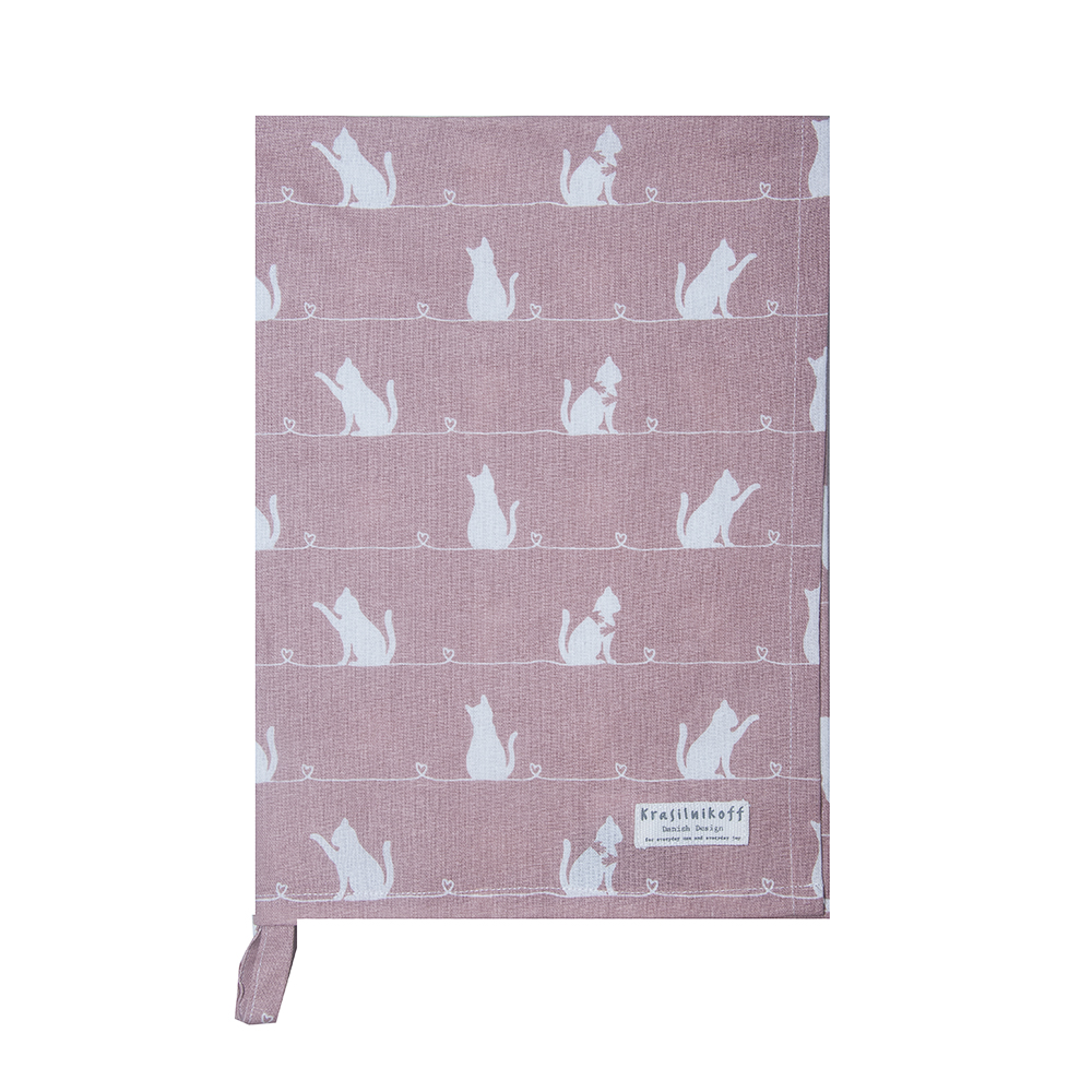 Krasilnikoff Geschirrtuch Cat dusty rose Teatowel