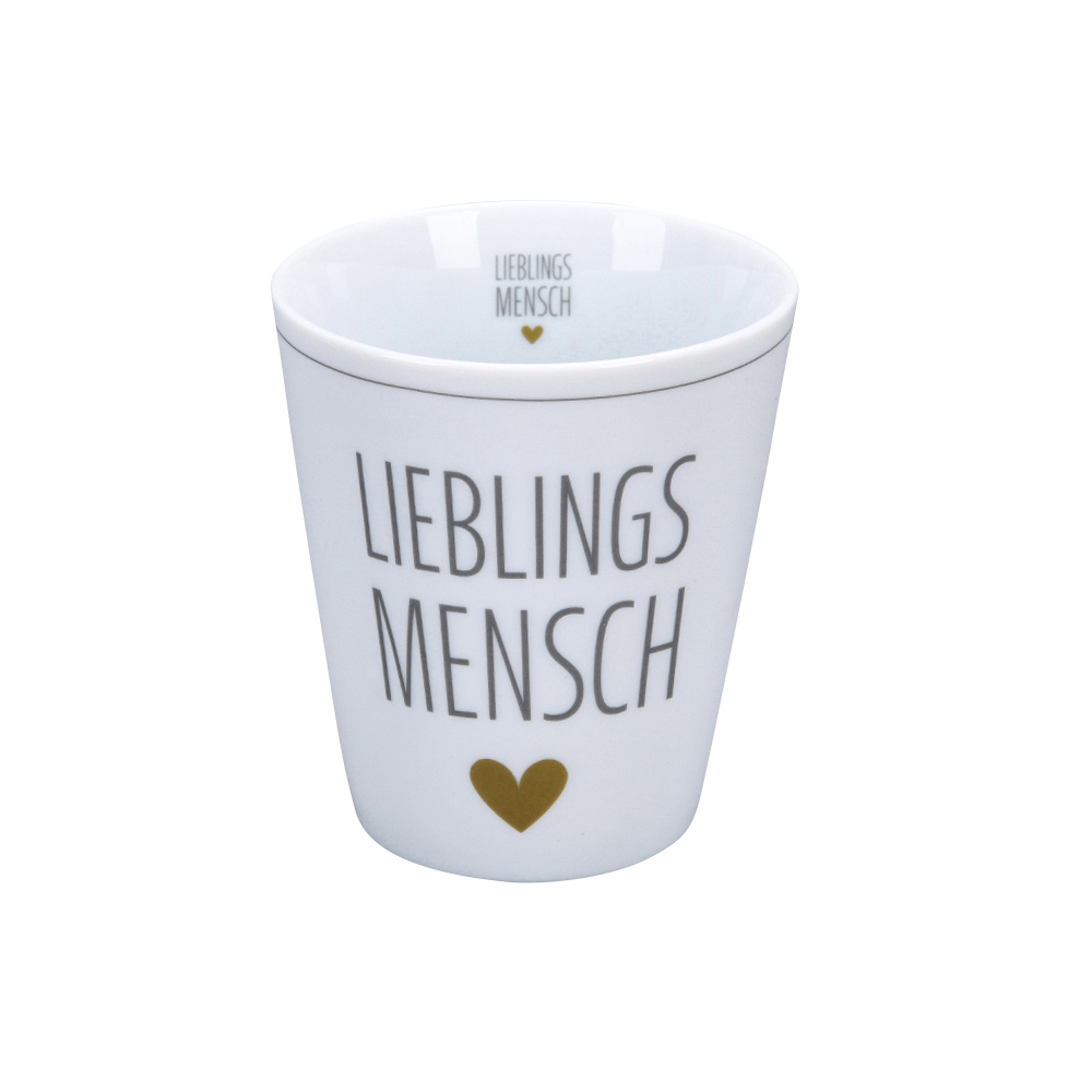 Krasilnikoff Happy Mug Lieblingsmensch Trinkbecher ohne Henkel