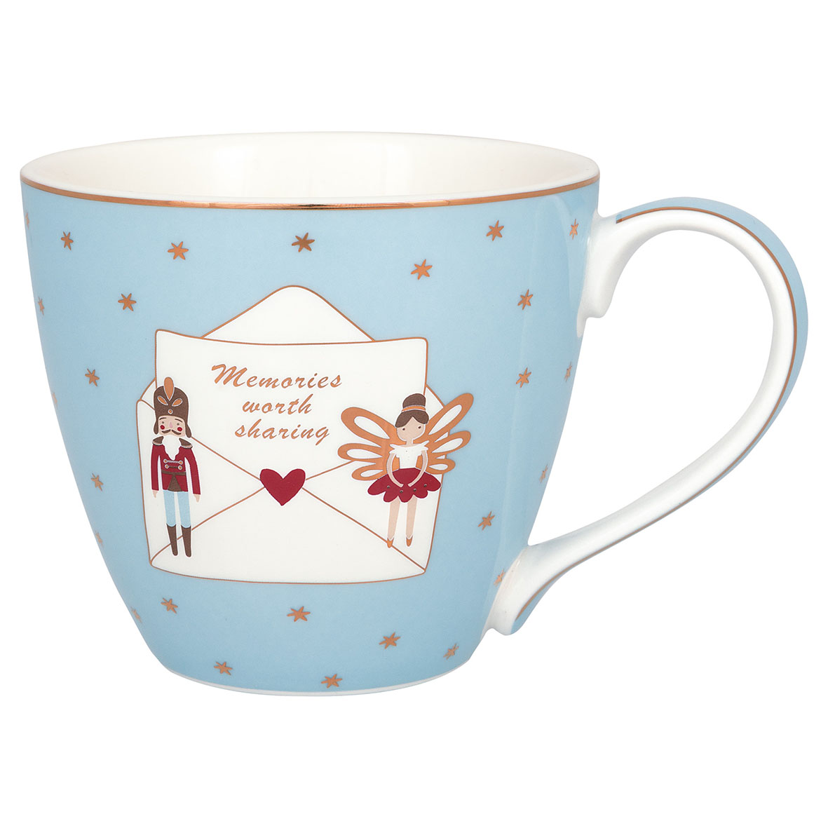 Greengate Becher Xmas letter pale blue