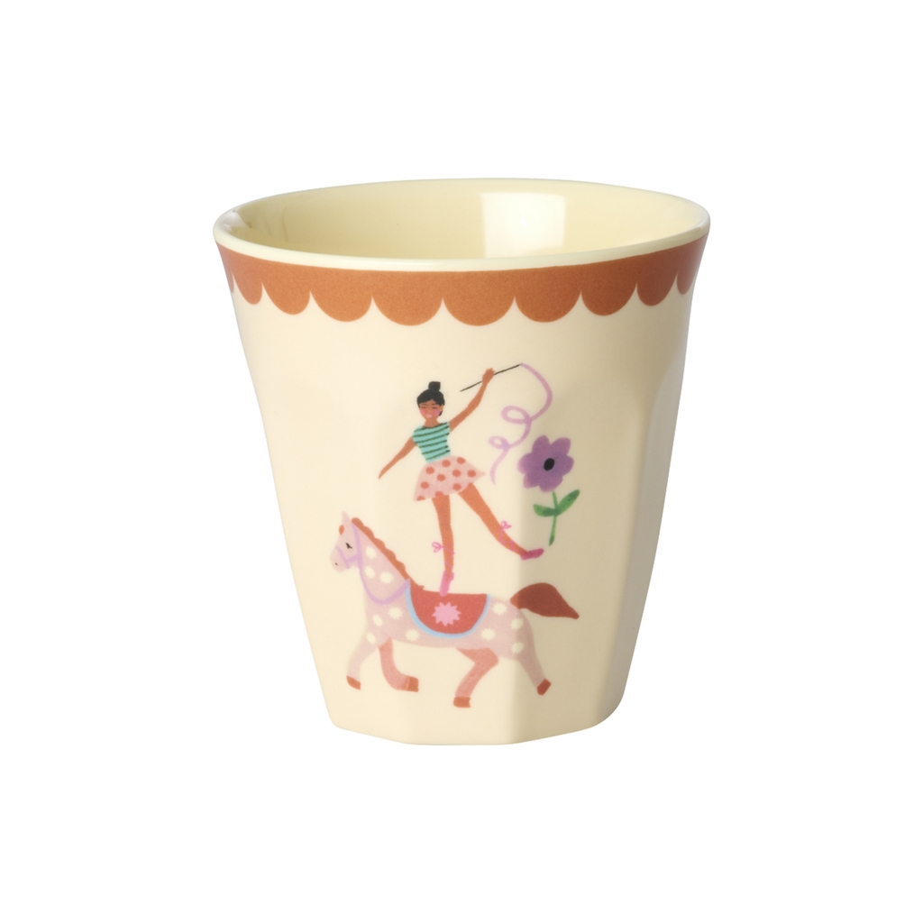 RICE Melamin Geschenkset mit 6 kleinen Bechern Fun fair Print rosa