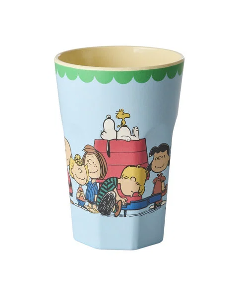 RICE X  PEANUTS hoher Melamin cup Snoopy soft blue print tall