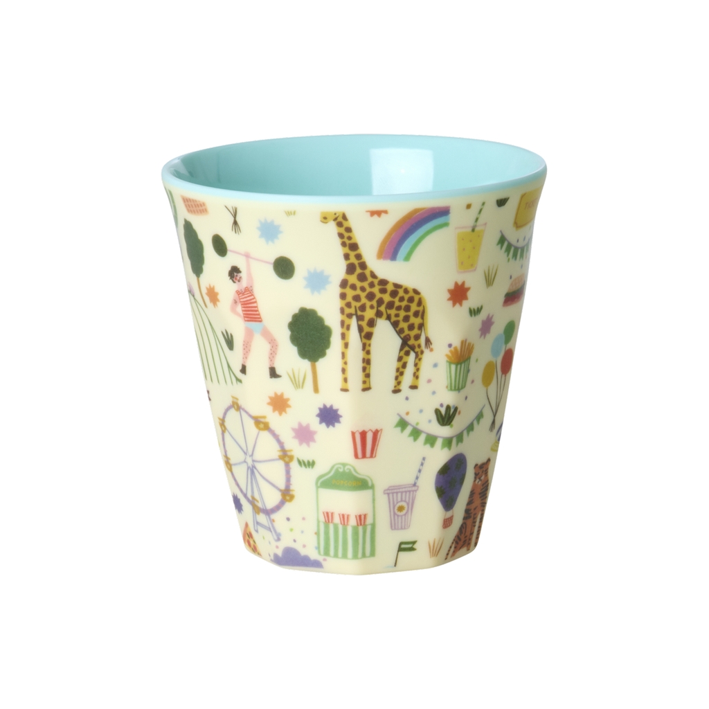 RICE Melamin Kindergeschirr Set Fun fair Print mint 4-teilig