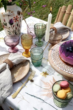 Chic Antique Saint-Emilion Weingläser mit Muster assortierte Farben Set von 6 Stück