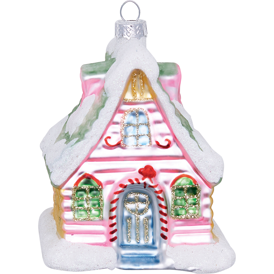 Greengate Weihnachtsbaumanhänger Laura House pale pink medium