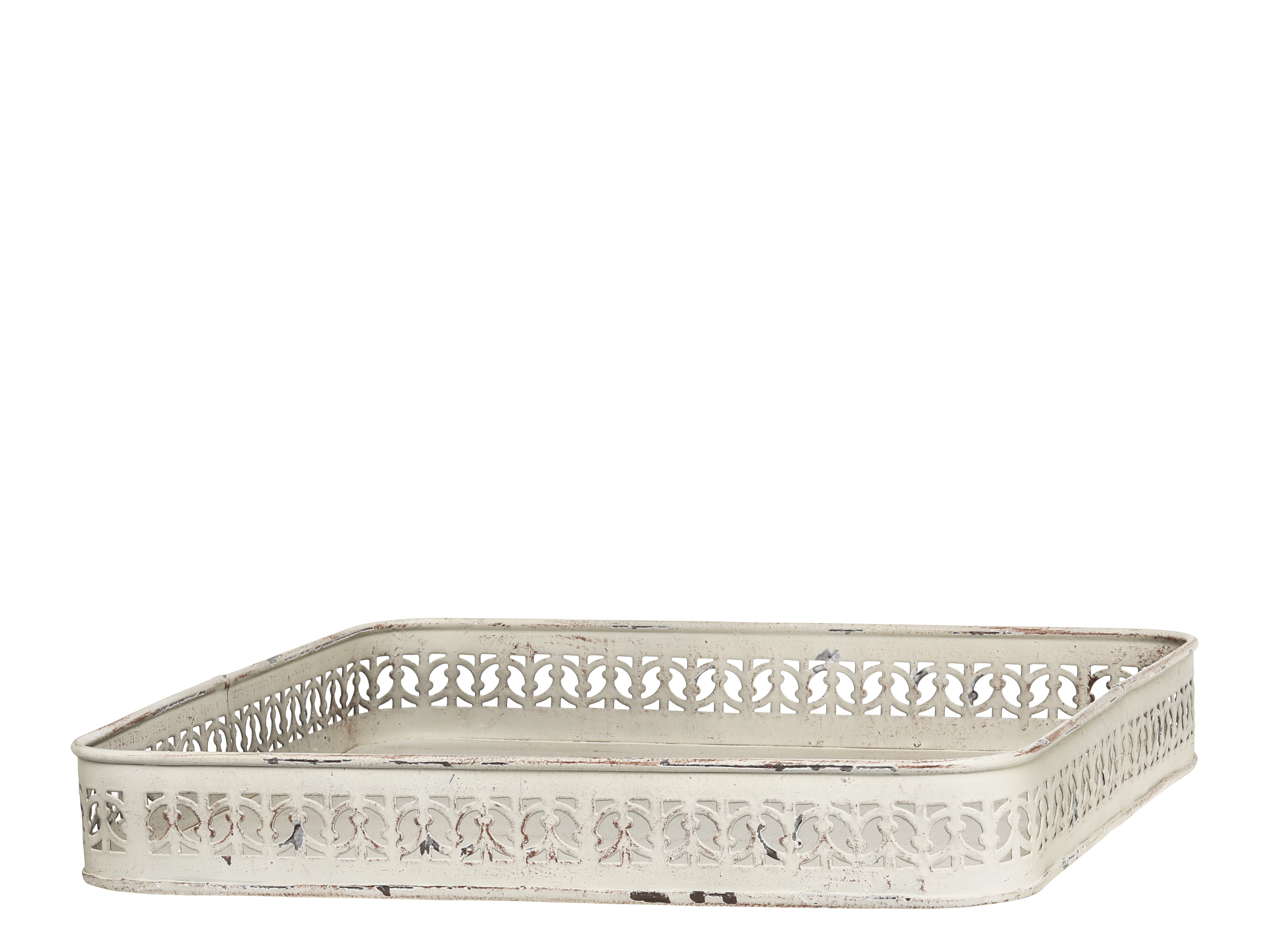 Chic Antique Tablett mit Dekorkante antique creme