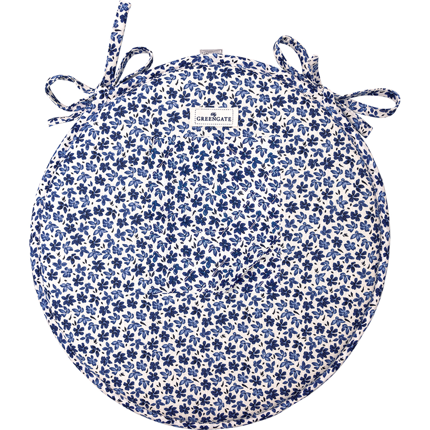 Greengate Sitzkissen/Stuhlkissen Dahla white rund zum festbinden