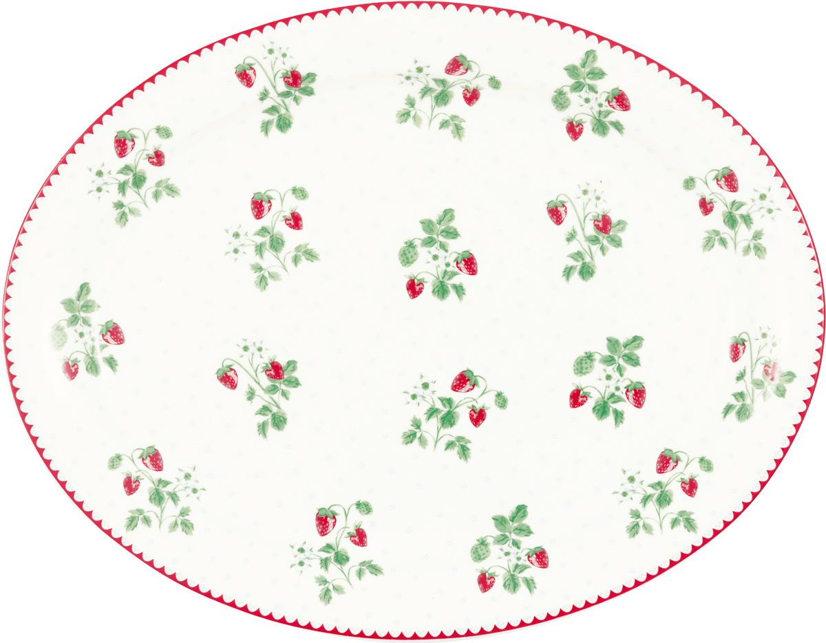 Greengate ovale Servierplatte Berry white medium