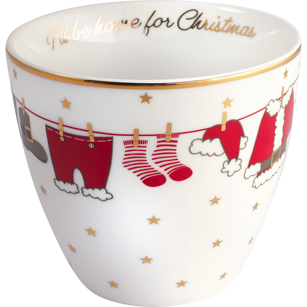 Greengate Lattecup Home for Xmas white Trinkbecher ohne Henkel
