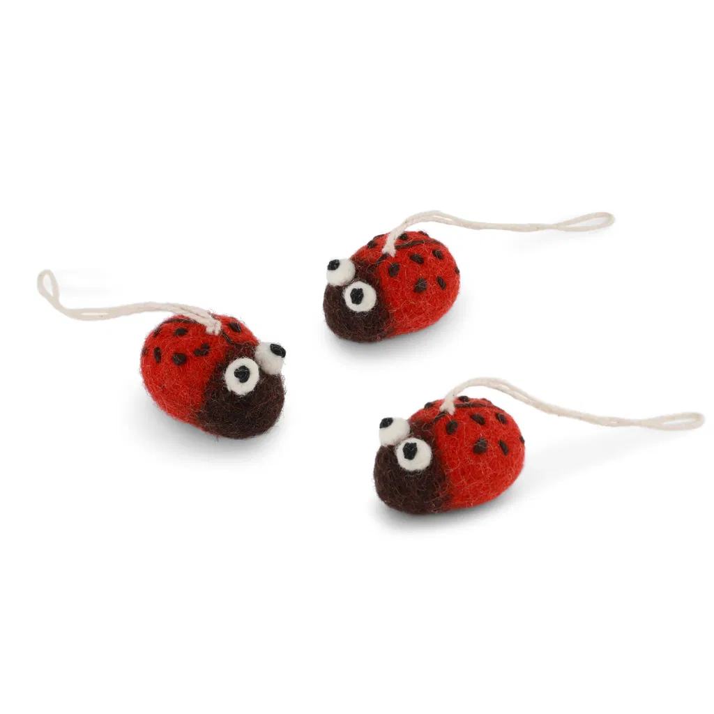 Gry & Sif handgefilzter Marienkäfer 3-er Set Ladybug brings luck!