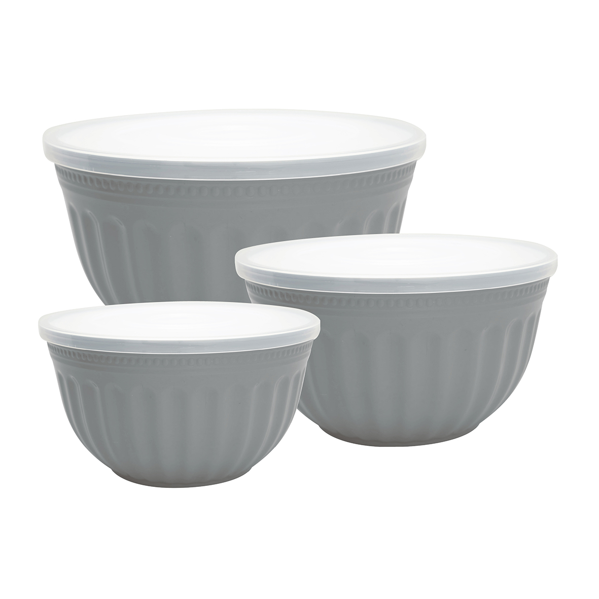 Greengate Schüssel Set/3 mit Deckeln Alice grey Bowl with Lid Set of 3