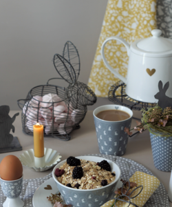 Krasilnikoff Happy Mug Bunnies grau Trinkbecher ohne Henkel