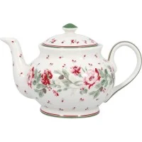 Greengate Tee/Kaffeekanne Leonora white rund
