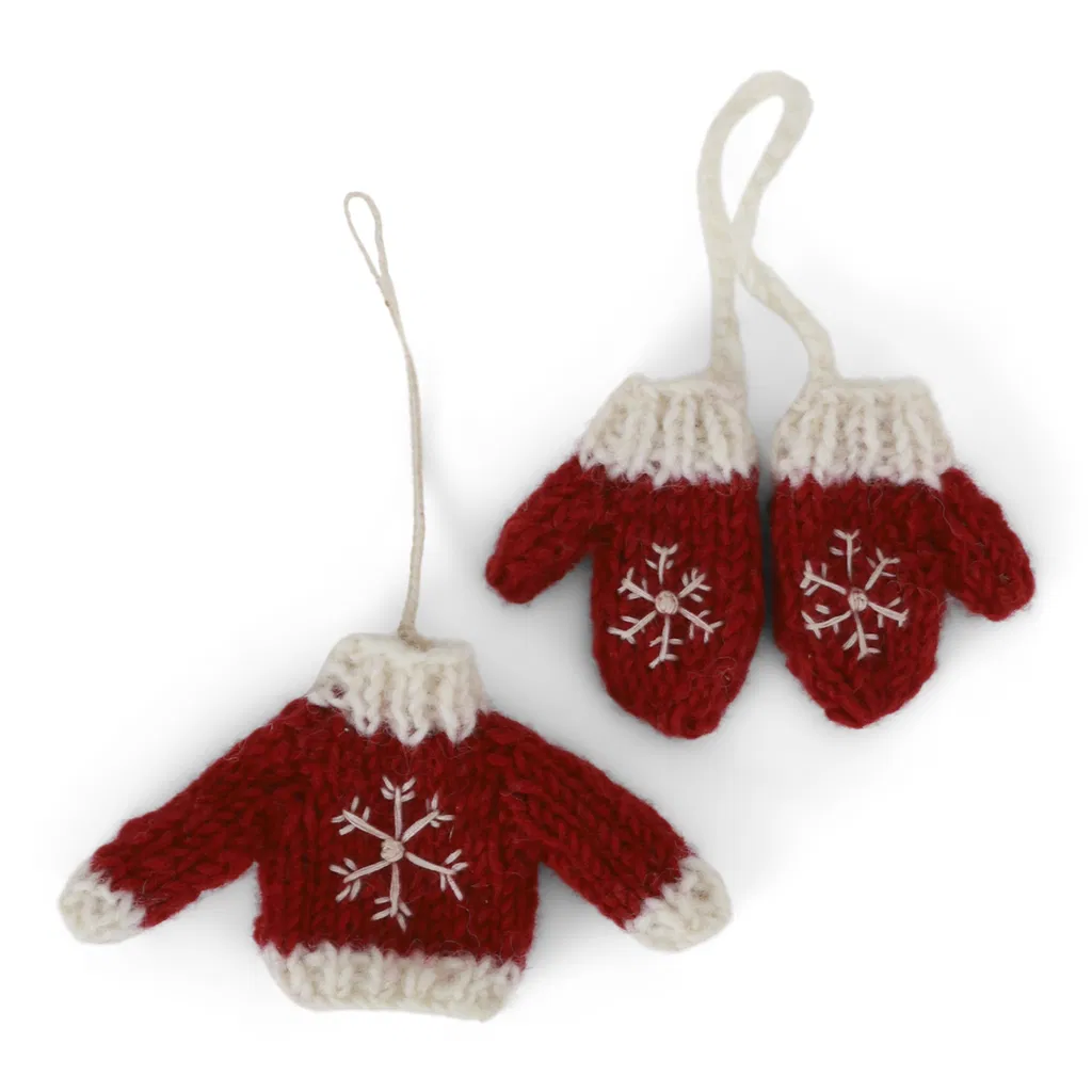 Gry & Sif gestrickter Pullover und Handschuhe 2-er zum Anhängen Set Knited Sweather and Glowes Set of 2