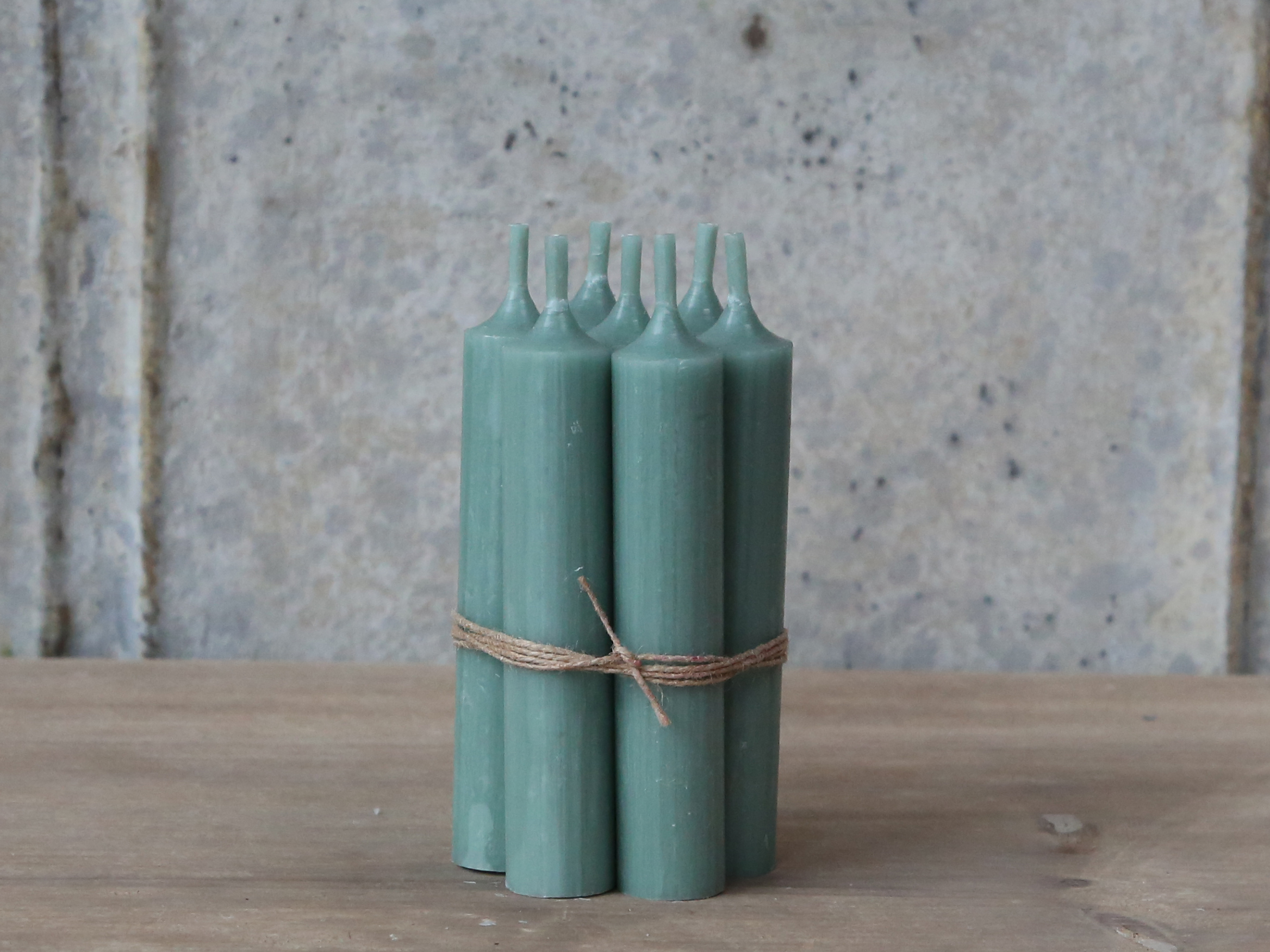 Chic Antique kurze Stabkerze dusty green 11 cm 1 Stück