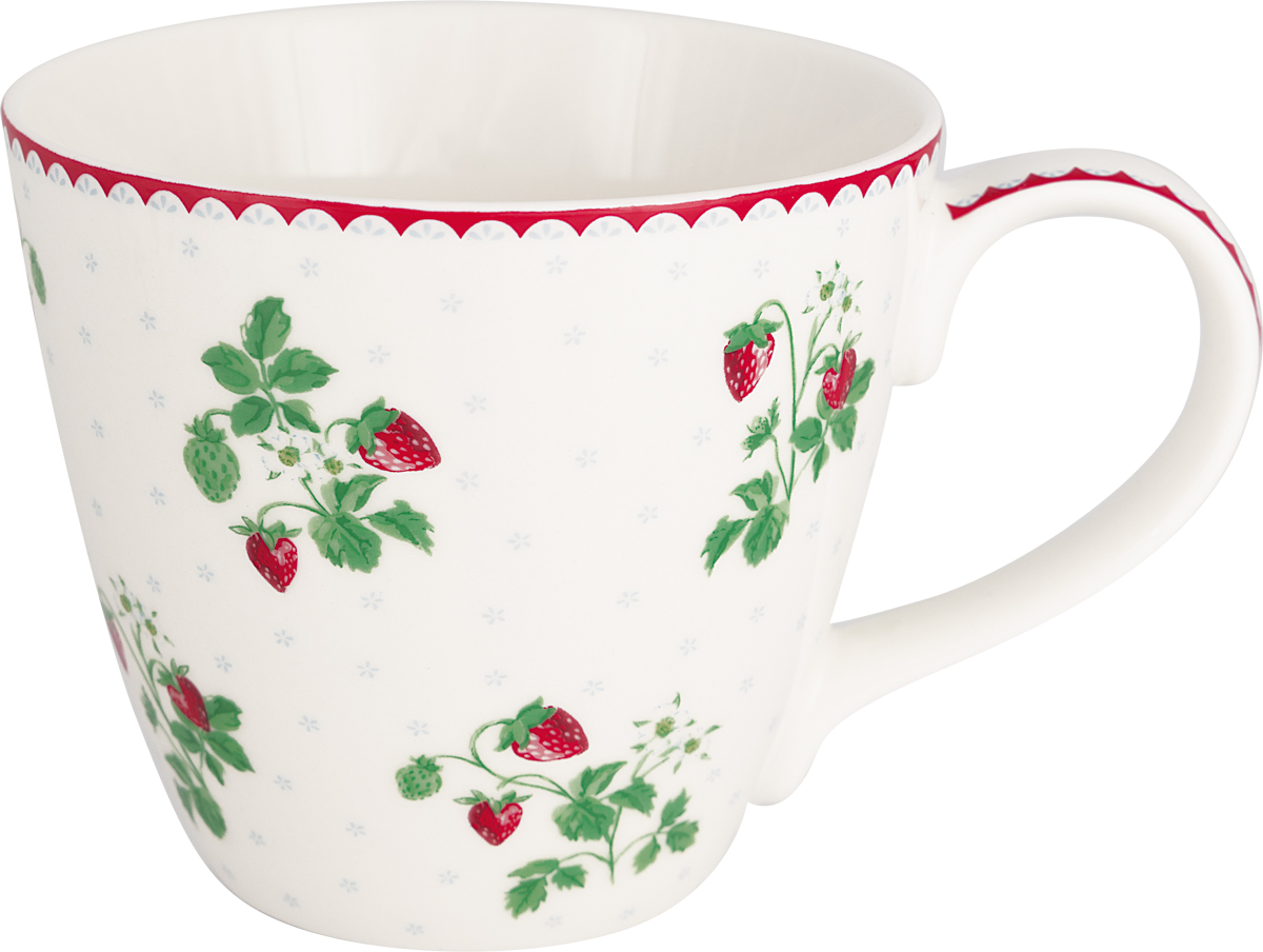 Greengate Becher Berry white Lattecup mit Henkel