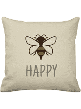 Krasilnikoff Kissenbezug Bee Happy 50 x 50 cm 