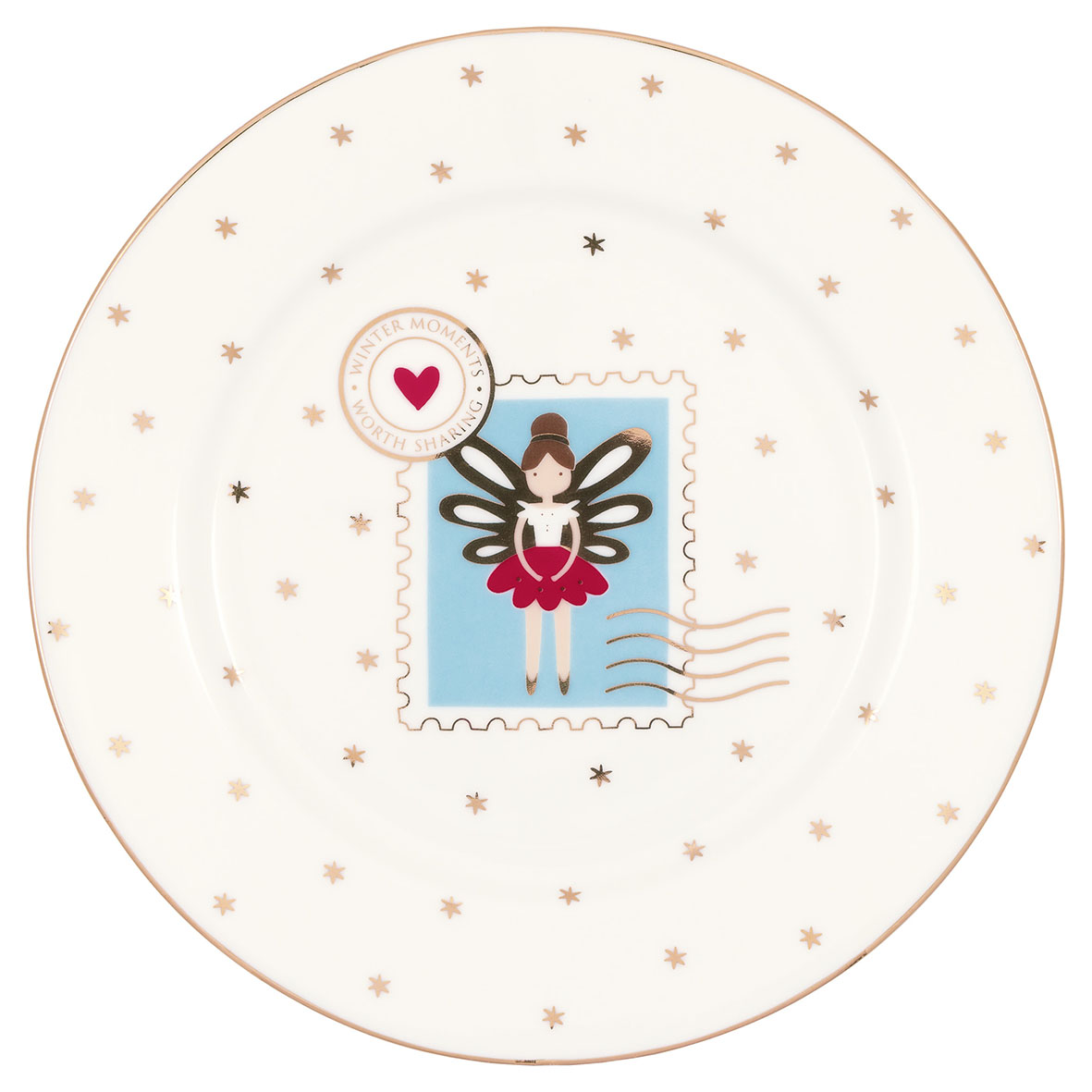 Greengate kleiner Teller Cindarella xmas white small plate Beilagenteller/Unterteller
