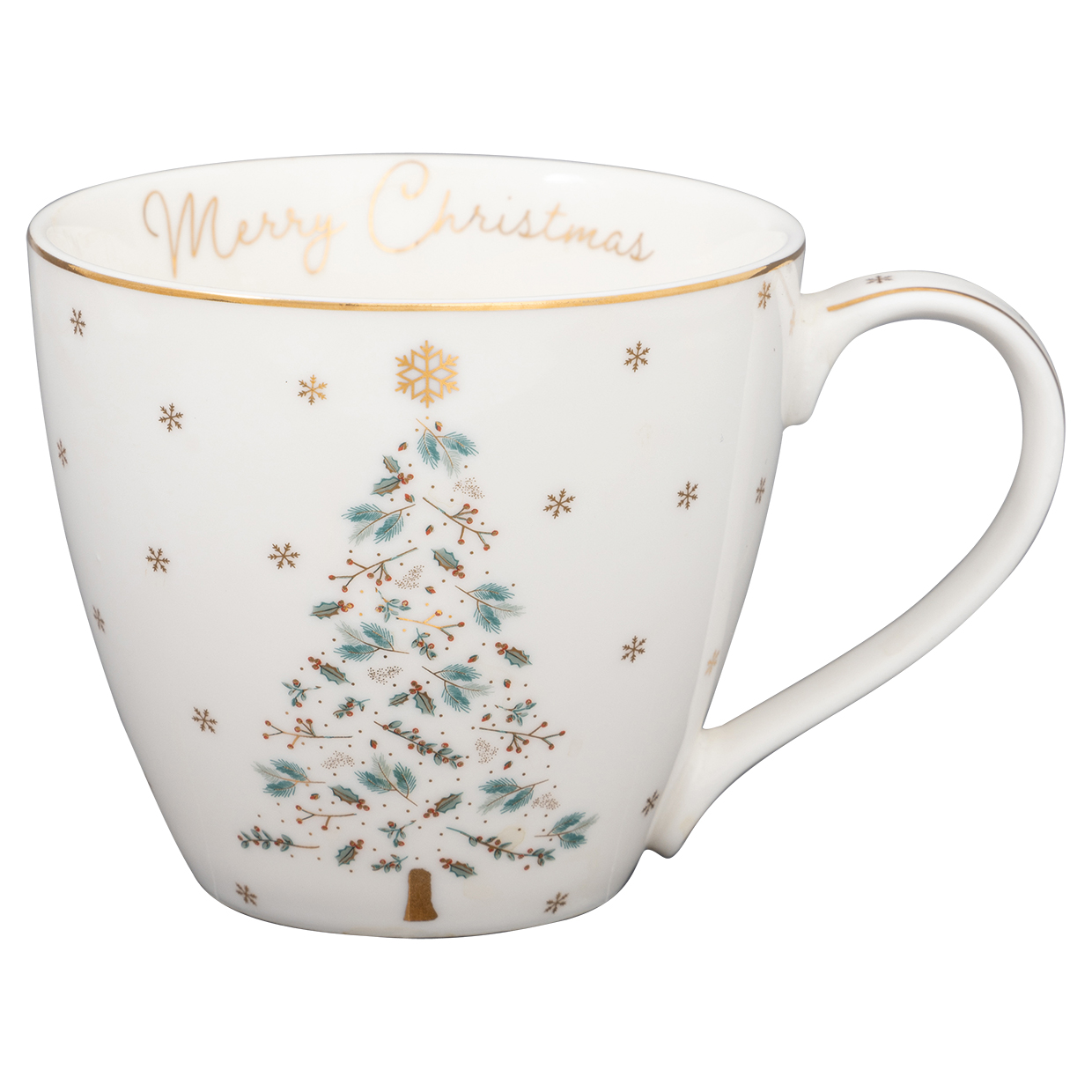 Greengate Becher Lucie xmas white Lattecup mit Henkel