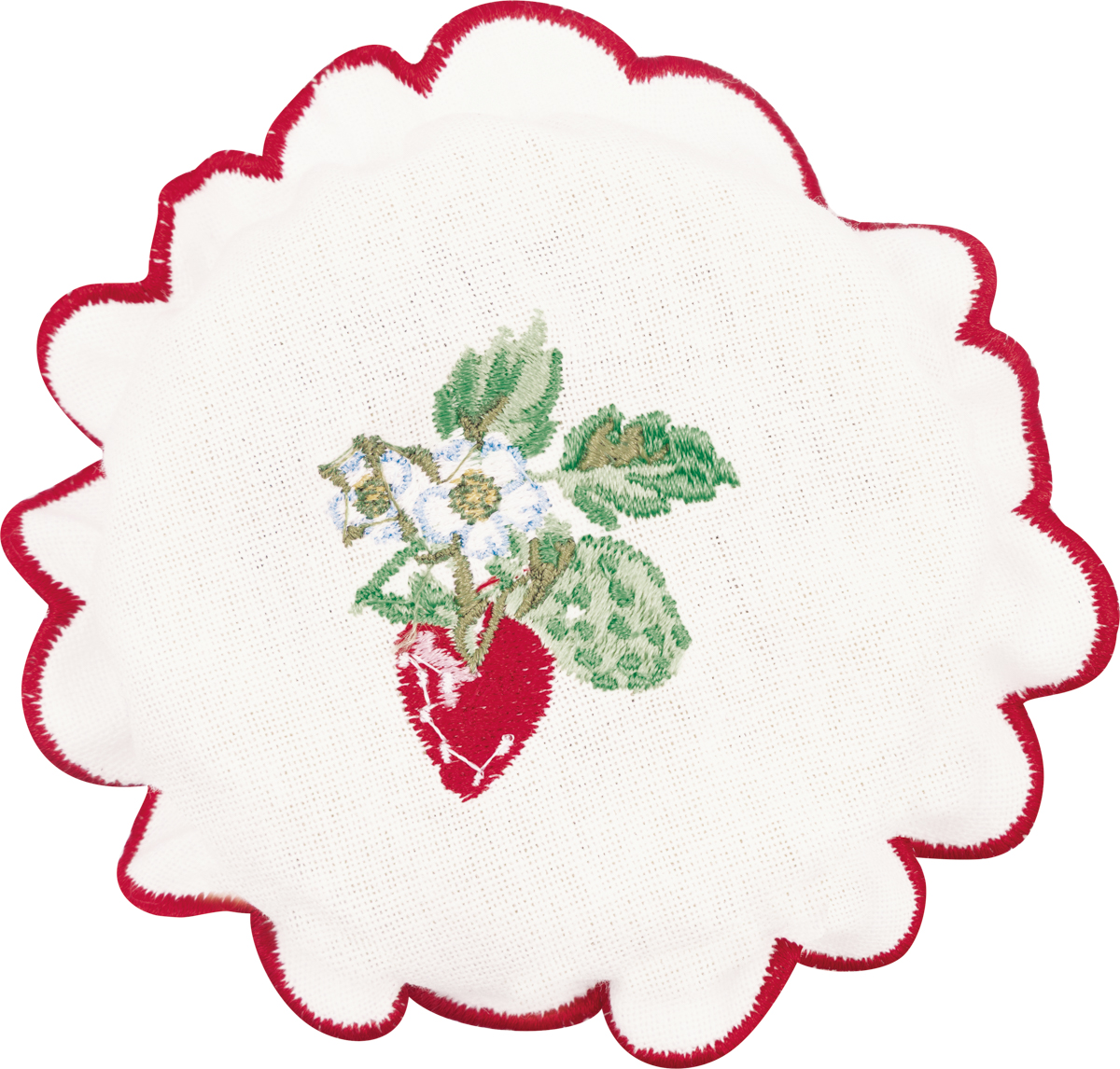 Greengate Marmeladenglashütchen mit Stickerei Berry white Jam lid cover with embroidery