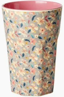 RICE Melamin Becher Small sandy flower hoch Cup tall