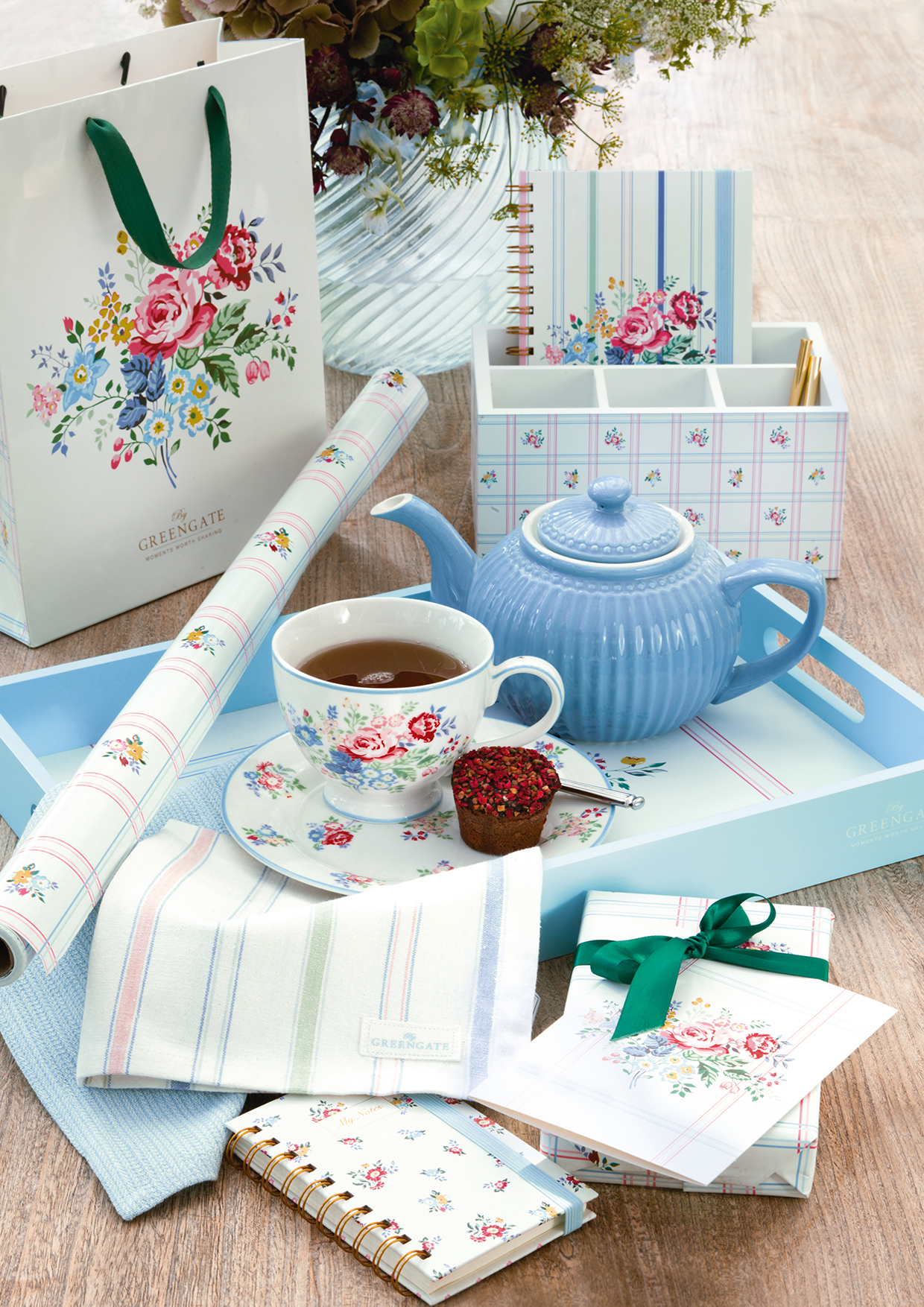 Greengate Stoffserviette Leona white mit Spitzenrand