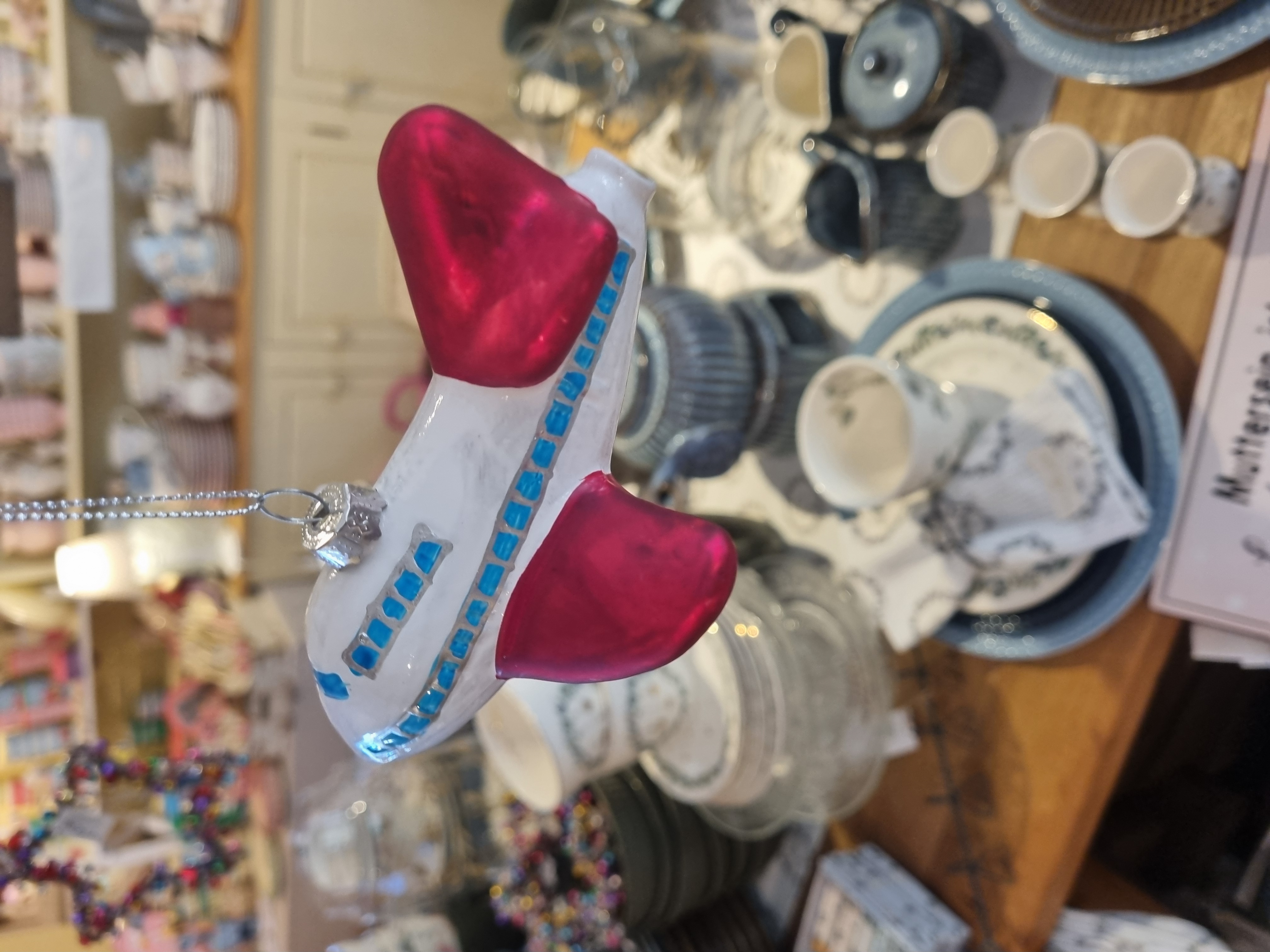 Voß Weihnachtsbaumanhänger Flugzeug Glas